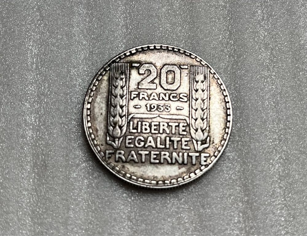 Srebrna moneta 20 franków 1933 Francja