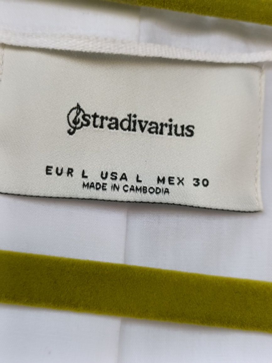 Marynarka Stradivarius biała damska marszczone rękawy R. 40 L