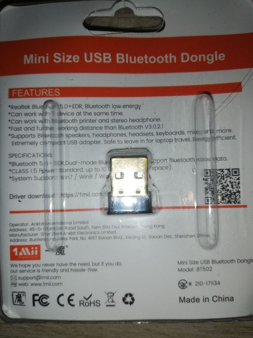 ADAPTER Odbiornik Nadajnik BLUETOOTH 1MII BT502