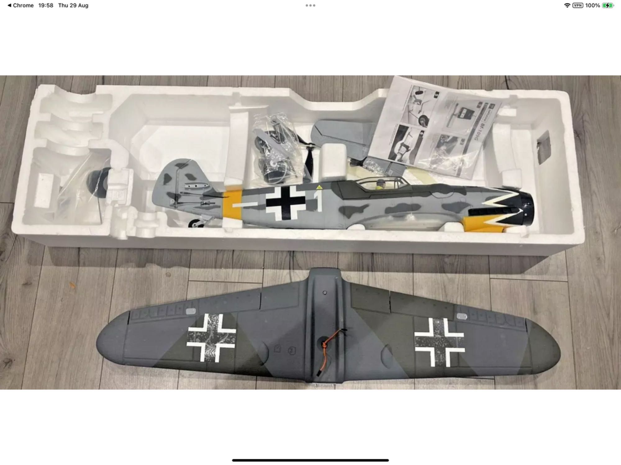 Aero RC Parkzone Messerschmitt BE-109G BNF 1 metro envergadura SEM USO