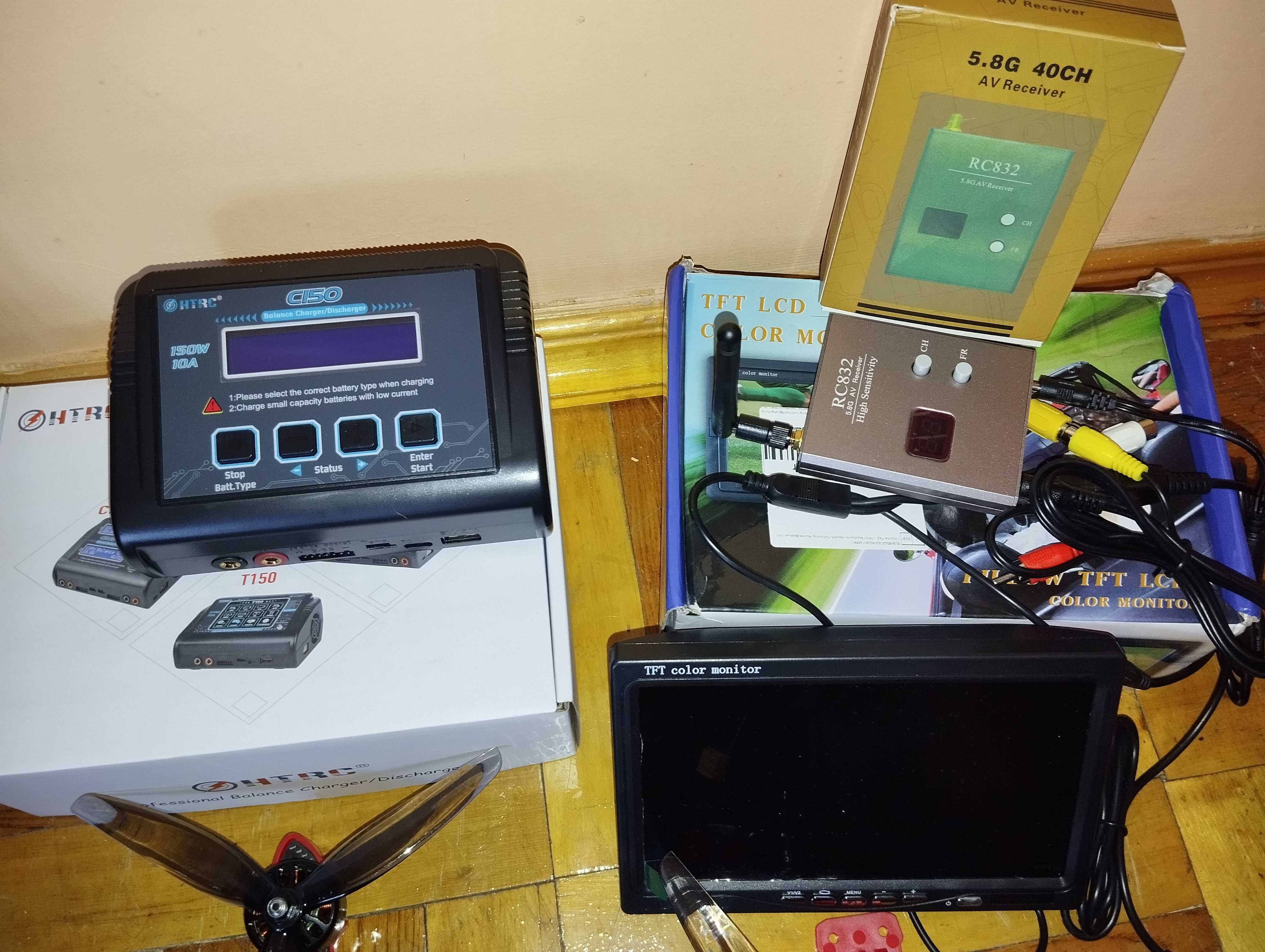 Комплект FPV дрон 7" / апа Radiomaster TX12 /монітор + зарядне + акум