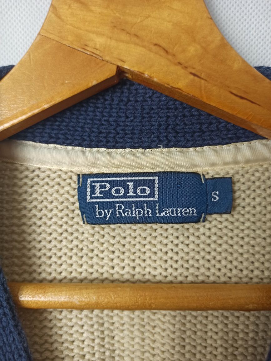 90s Linen Ralph Lauren Letterman Knitwear Cardigan Vintage