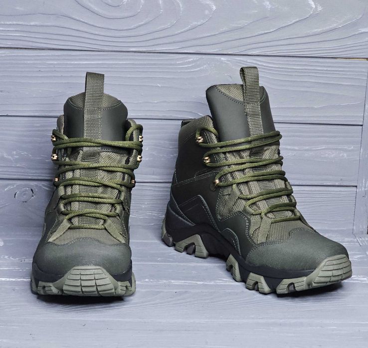 39-47рр!!! Зимние мужские хаки черные зеленые кожаные ботинки! Клапан!