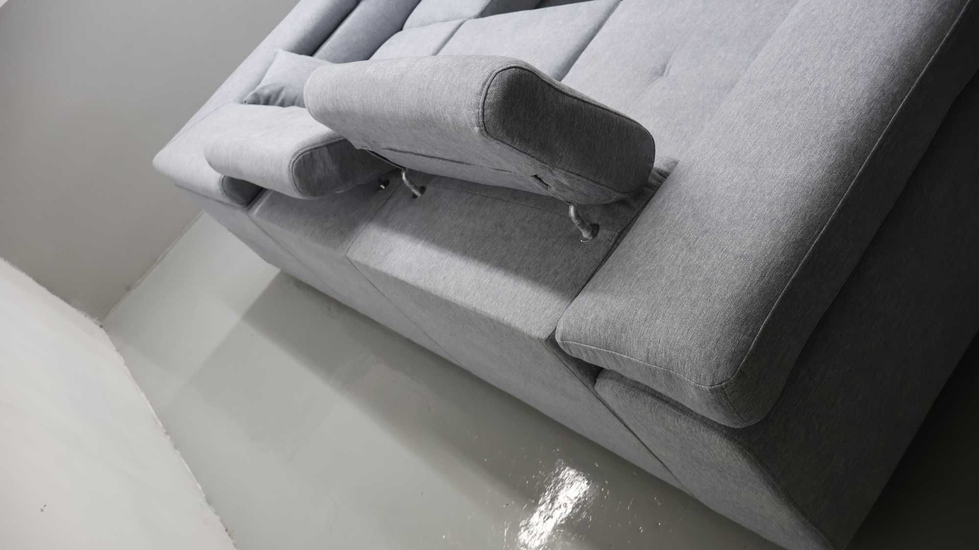 SZU DESIGN NOWOCZESNY NAROŻNIK funkcja spania pojemnik zagłówki  V85
