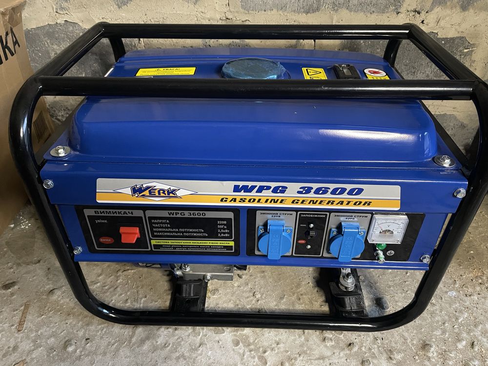 Бензиновий генератор WERK WPG 3600 2,8 кВт мідь