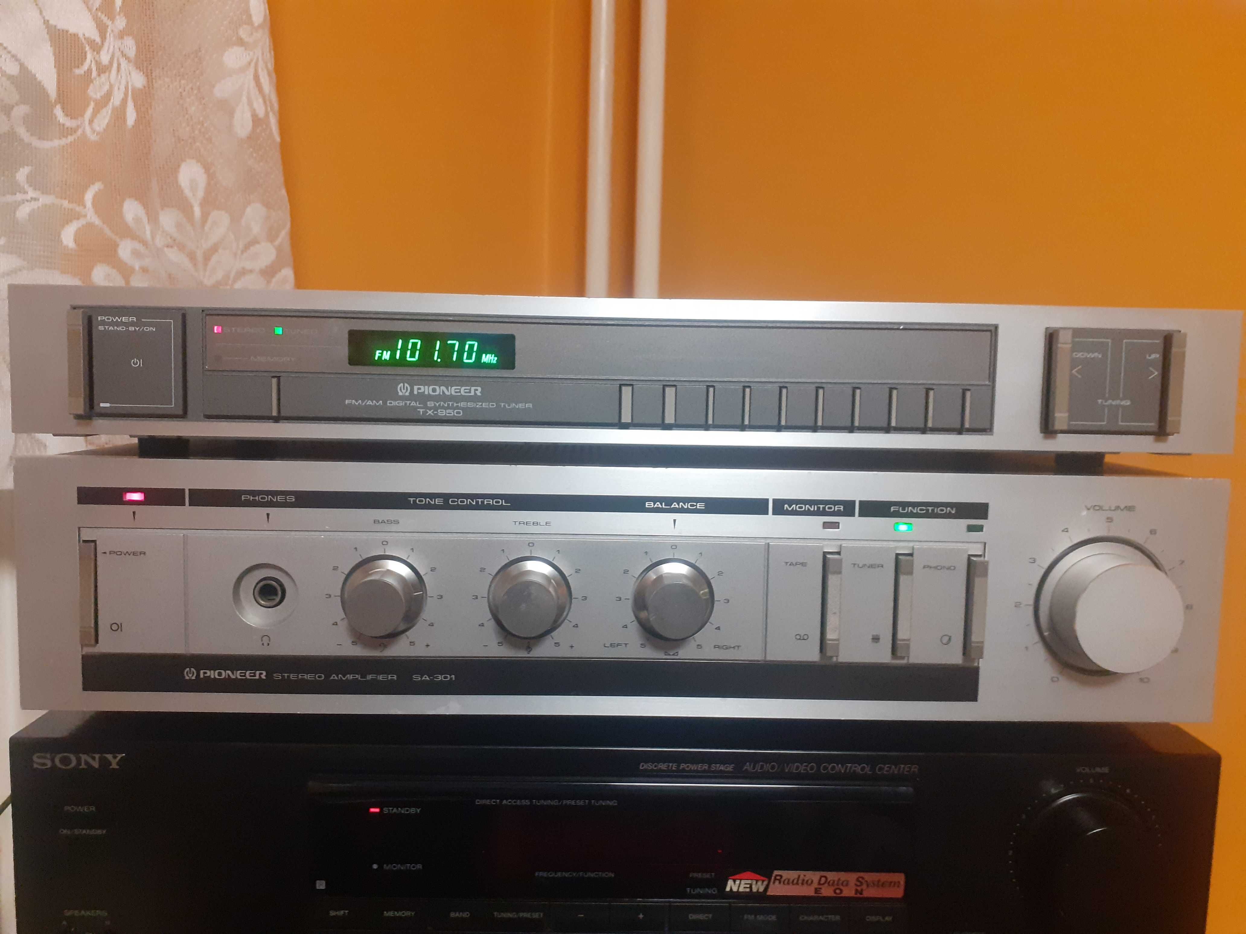 Wzmacniacz Hi Fi Pioneer SA-301 + tuner radiowy Pioneer TX-950 Vintage