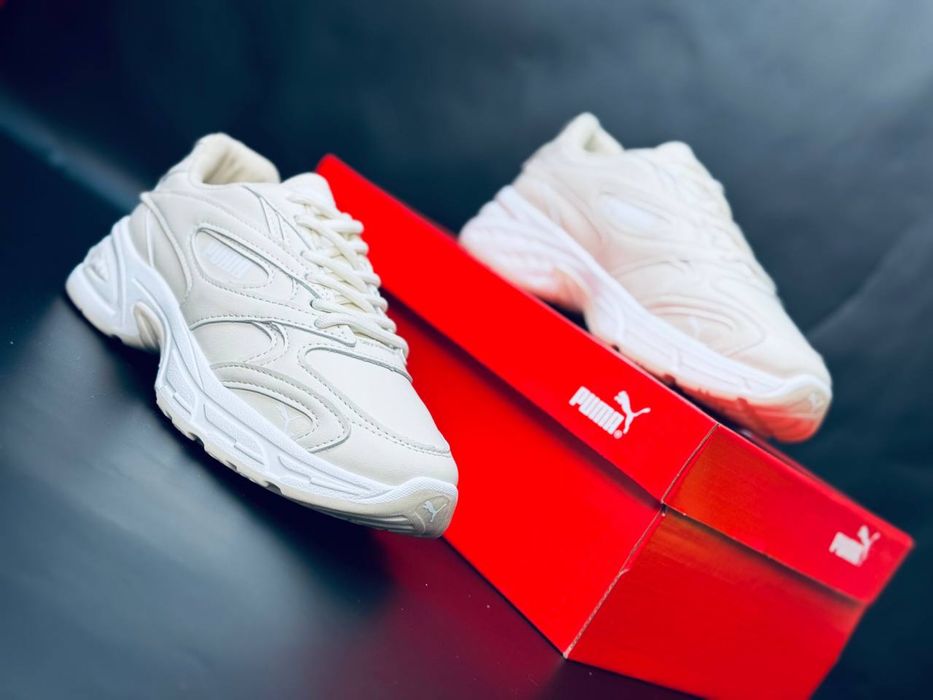 Кожаные Кроссовки Пума на осень, кросівки Пума шкіряні осінні / топ