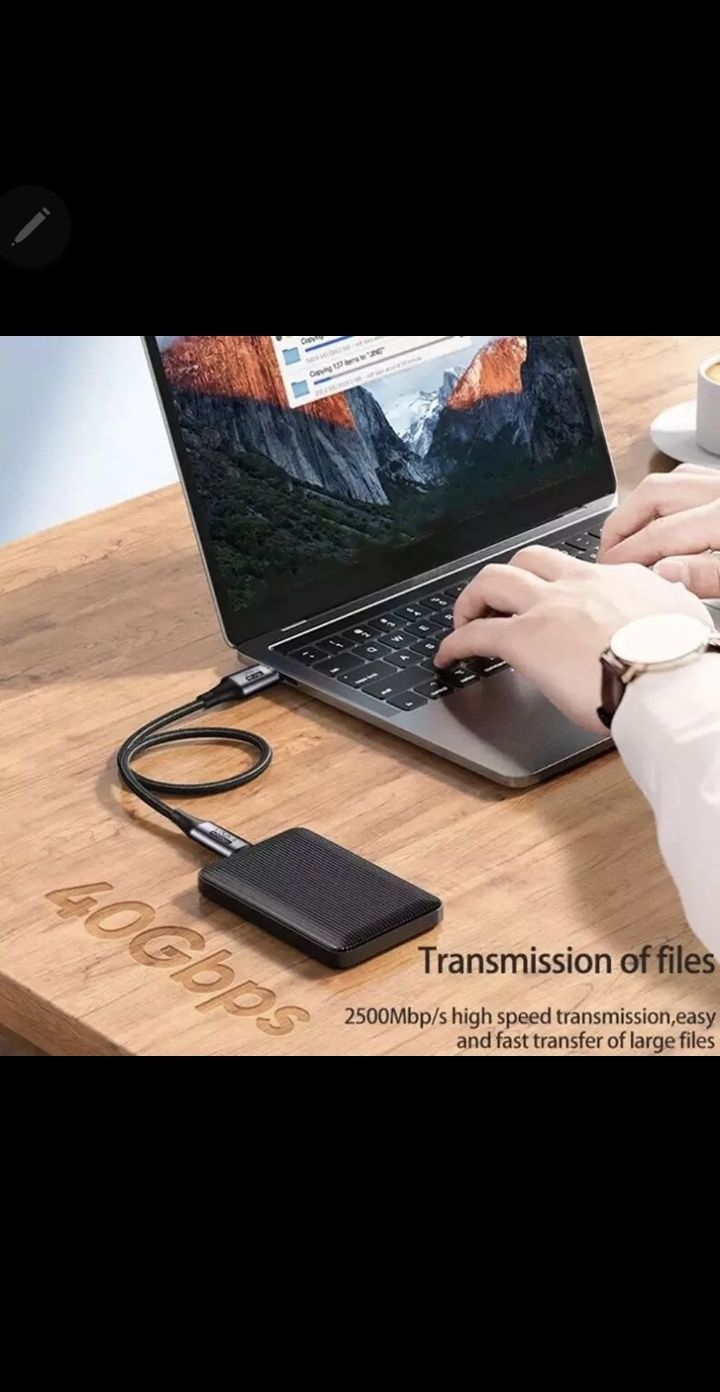 Кабель USB 100 Type-c на Туре-c, 40 Гбит/с
8K, 60 Tu, PD 3/4 BT