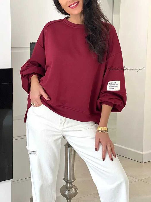 Bluza Azzara Italy Jasne Bordo