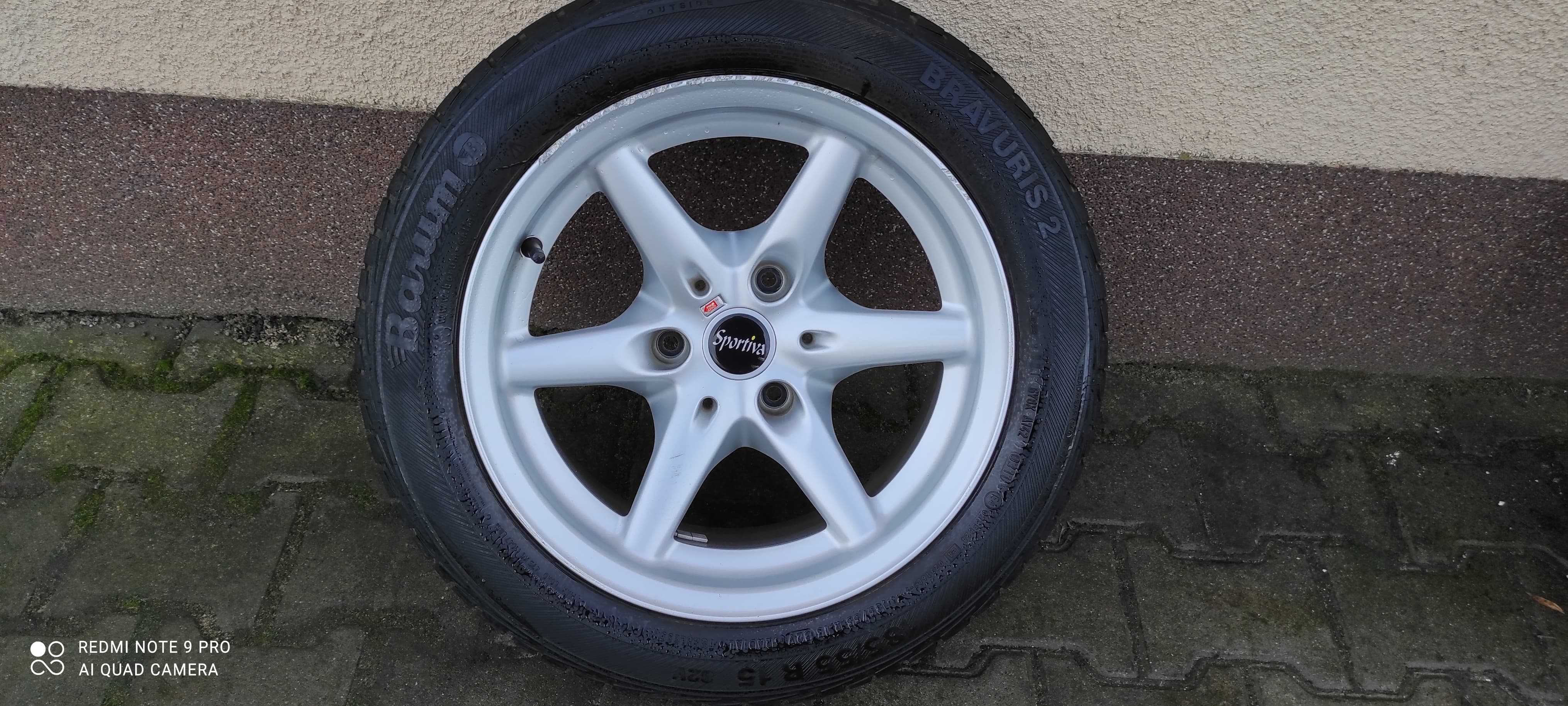 Alufelgi FOMB 3X112 z oponami letnimi 185/55 R15 dwie szerokości felg