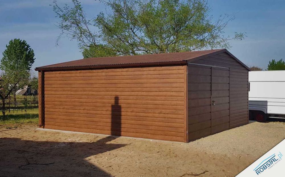 Garaż Blaszany Blaszak 5x5m Drewnopodobne PREMIUM od PRODUCENTA