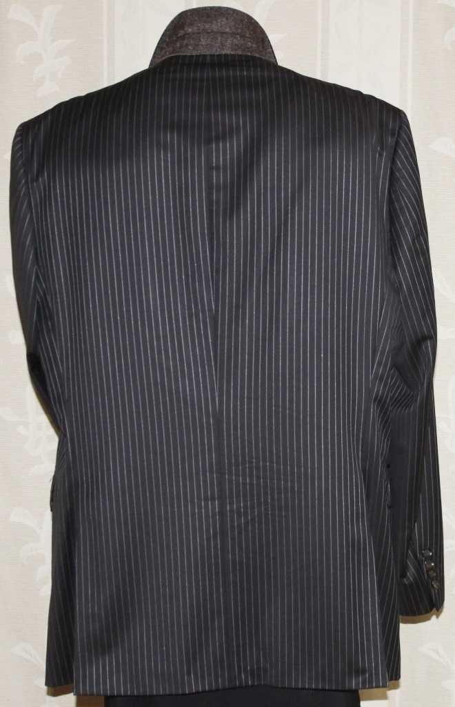 пиджак классика чёрный в синюю полоску Burberry Оригинал 52р шерсть
