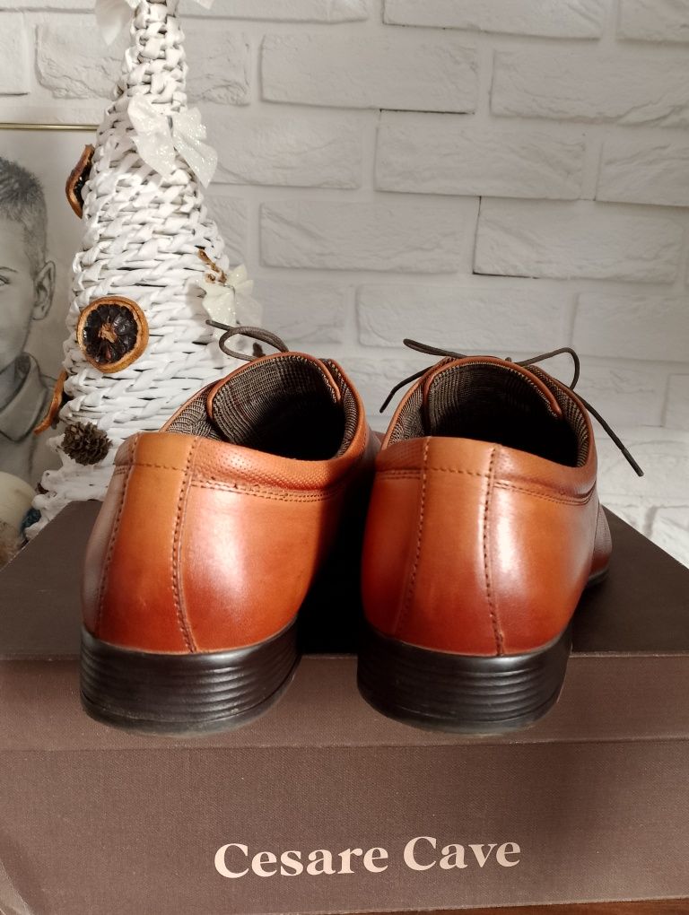 Buty pantofle 40 męskie camelBrąz elegancki półbuty bierzmowanie nowe