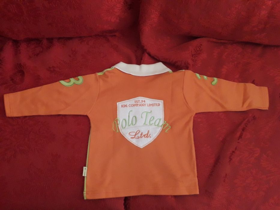 Pólo novo menino verde/laranja 18 meses