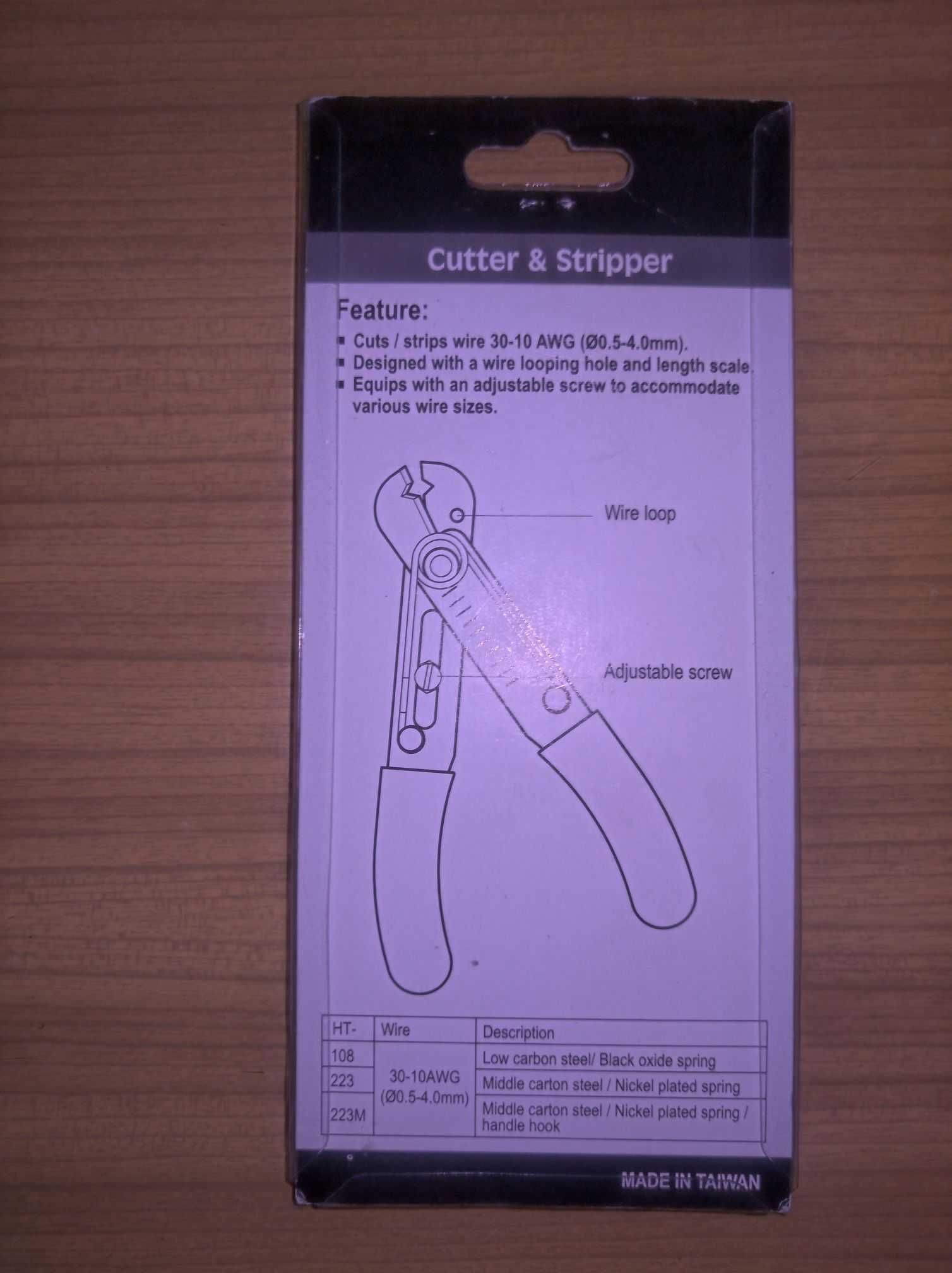 Ściągacz izolacji HT-223 + ucinaczki 0,5-4mm żółty