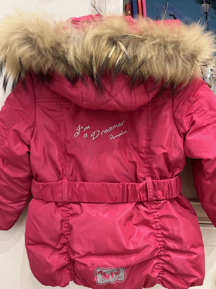 Зимова куртка пуховик на дівчинку Pampolina 86(18м)