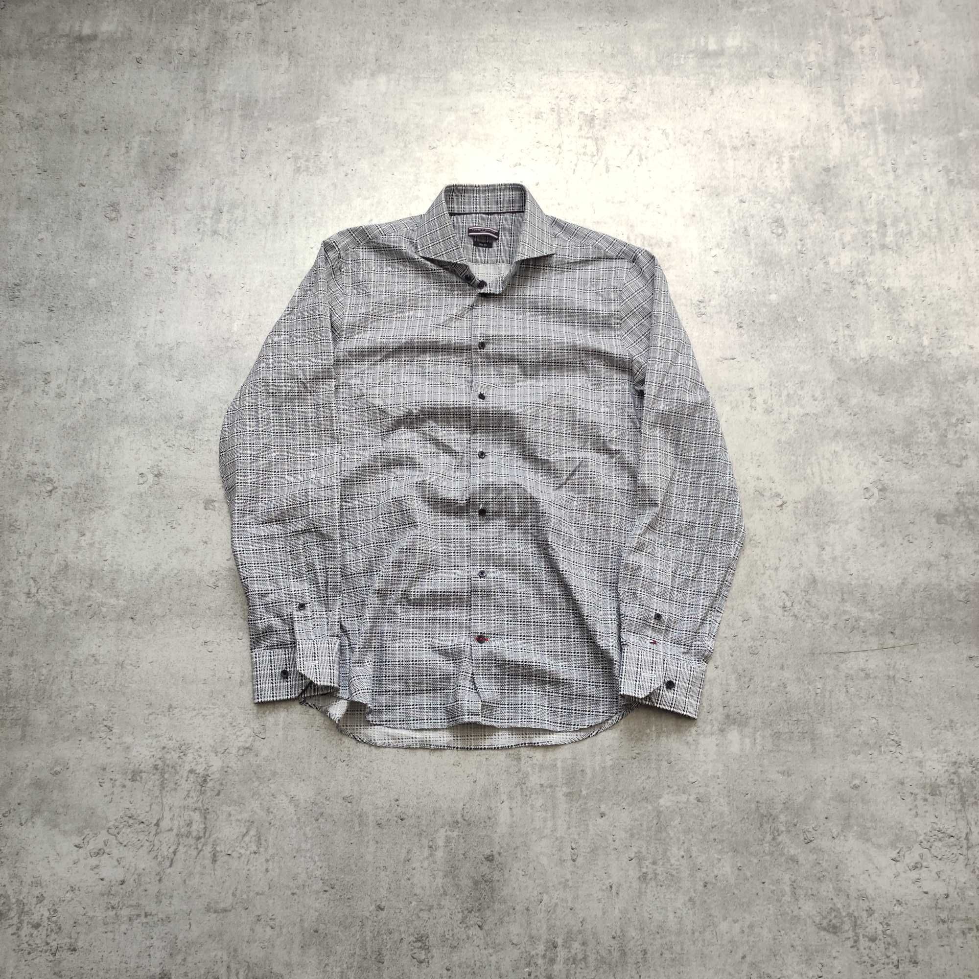 MĘSKA Elegancka PREMIUM Koszula Drobna Kratka Tommy Hilfiger Bawełna