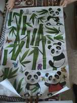 Duże naklejki ścienne z pandami 90x60cm - NOWE