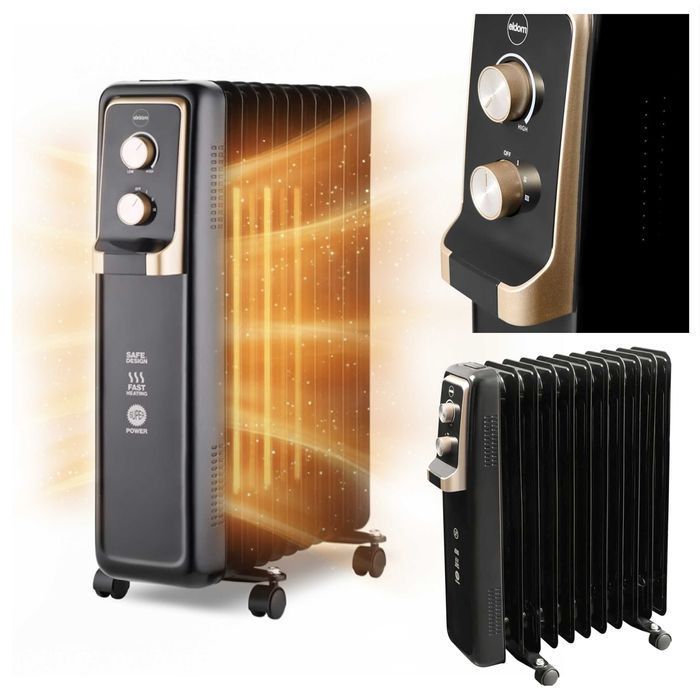 Grzejnik Olejowy Elektryczny 2500 W 3 stopnie Grzania ENERGOOSZCZĘDNY