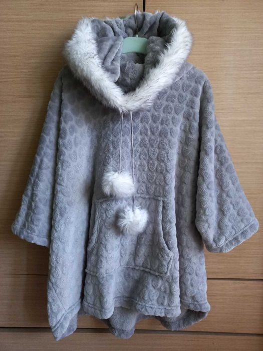 Теплий жіночий одяг для дому пончо, кофта f&f р. s-l оверсайз