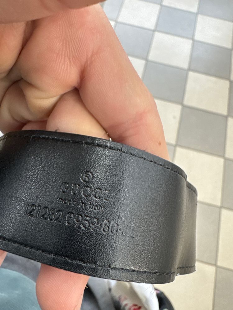 Gucci monogram black belt
