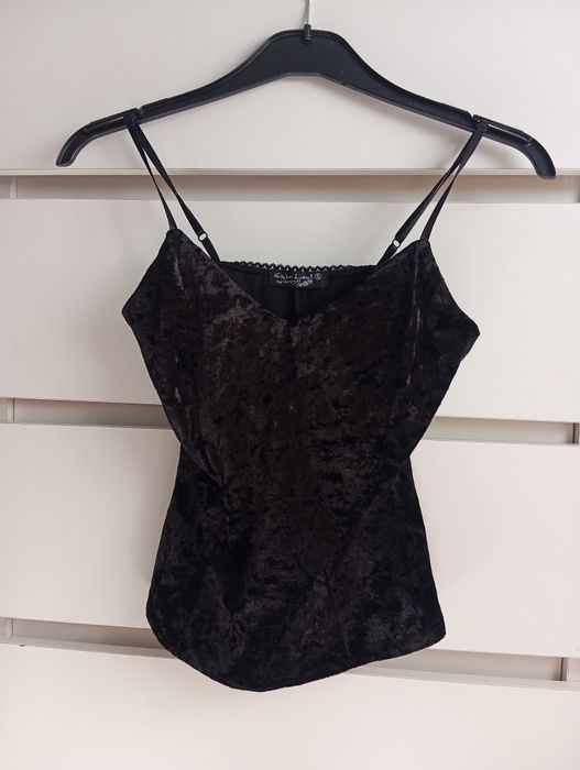 Czarna Koszulka Damska Fashion Label S na ramiączka