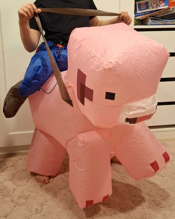 Strój Kostium Przebranie dmuchana Świnka minecraft 140-164