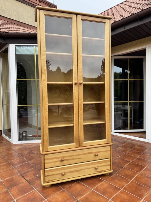 Witryna drewni stylowa półki regał kredens szafka szafa etażerka komod