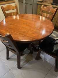 Stół drewniany z 4 krzeslami