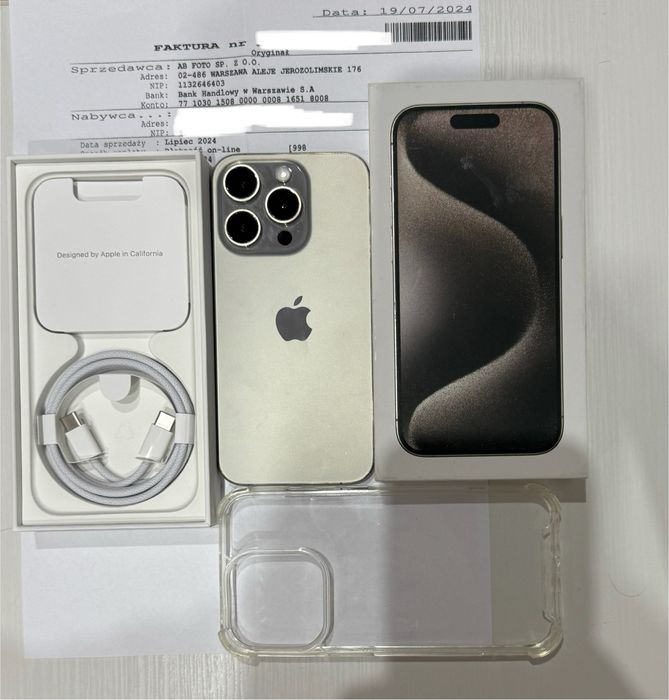 Iphone 15PRO, 256GB Gwarancja + etui