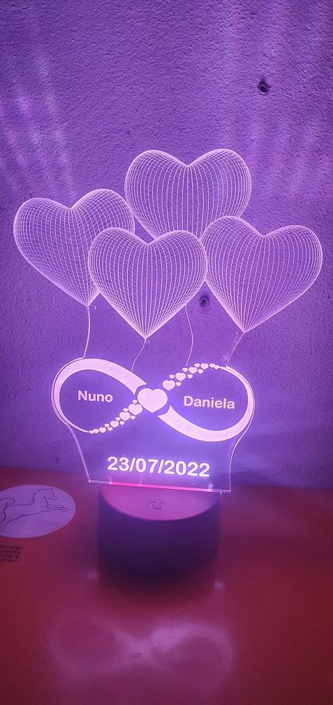 Candeeiro em led personalizado