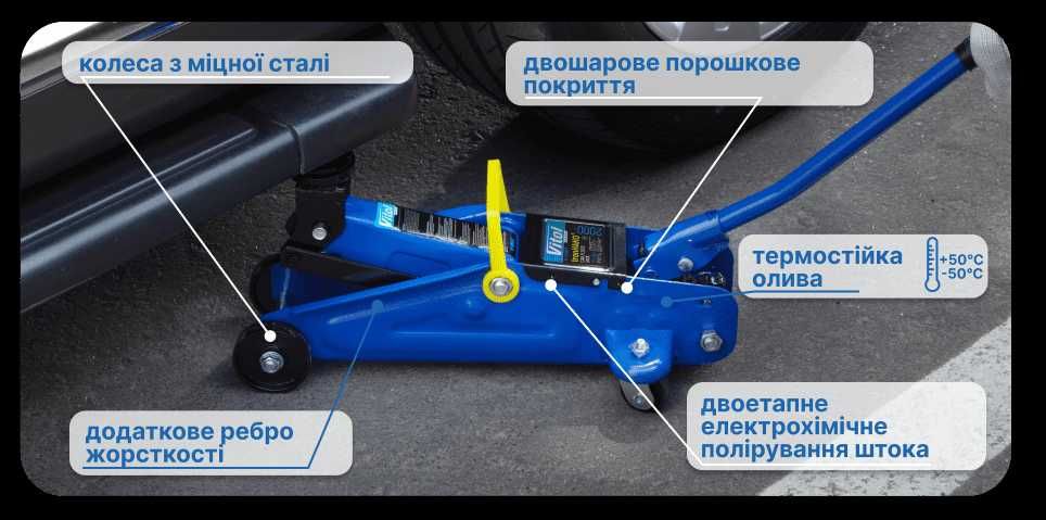 Домкрат гідравлічний підкатний  2т