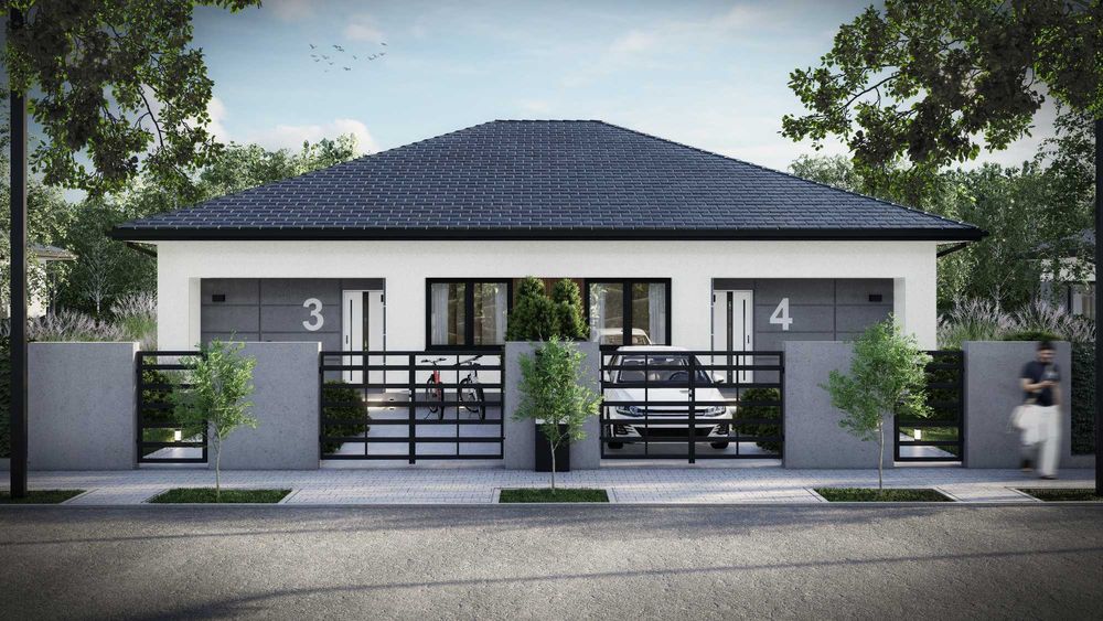Nowoczesny Dom Jednorodzinny Dwu Lokalowy w Budowie