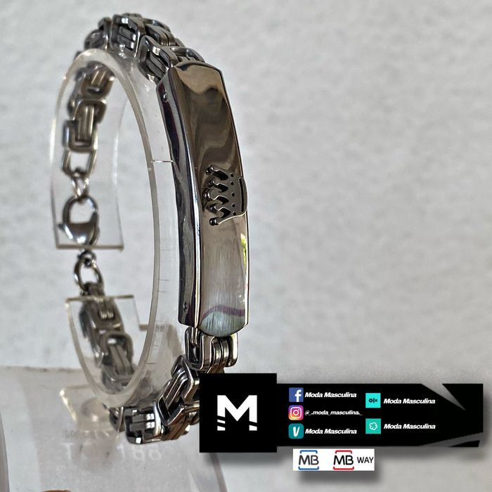 Pulseira em aço com coroa