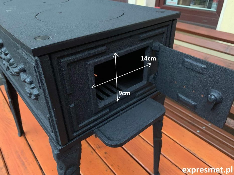 Piec Piecyk Cyganek koza 7kw żeliwny duży kominek koza żeliwna  ogrzew