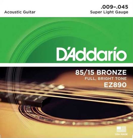 Струны для акустической гитары daddario ez890 калибр 9-45 бронзовые