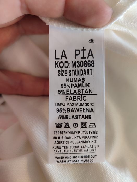 Nowa bluza kremowa z wyrazistym różem L-XL