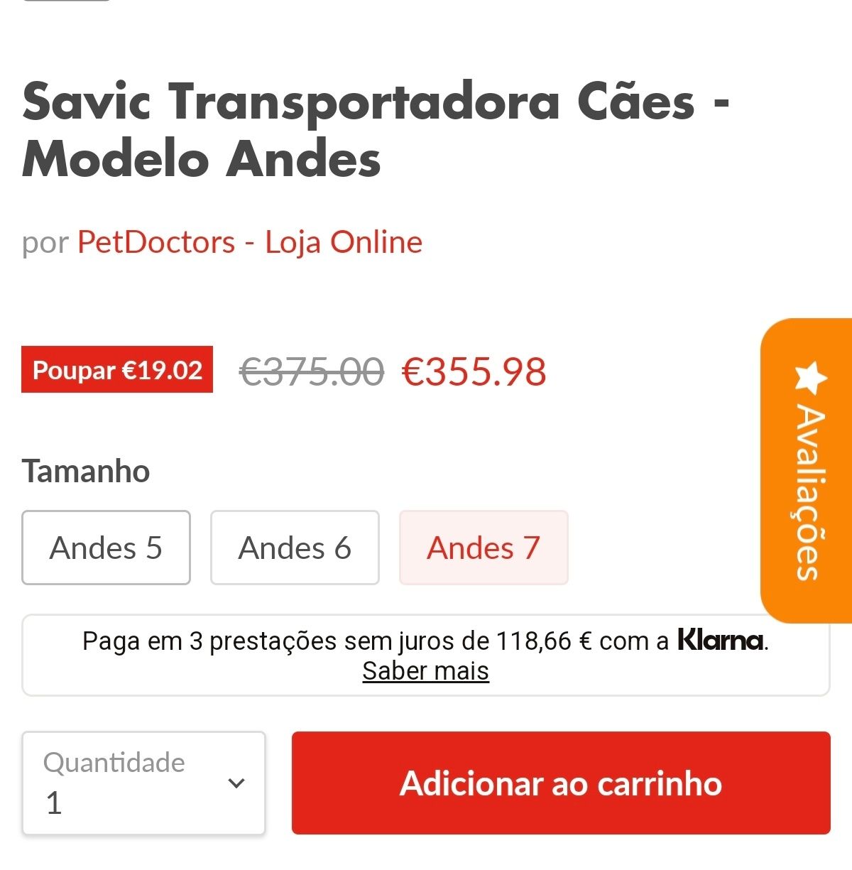 Caixa transporte cães Savic Andes 7