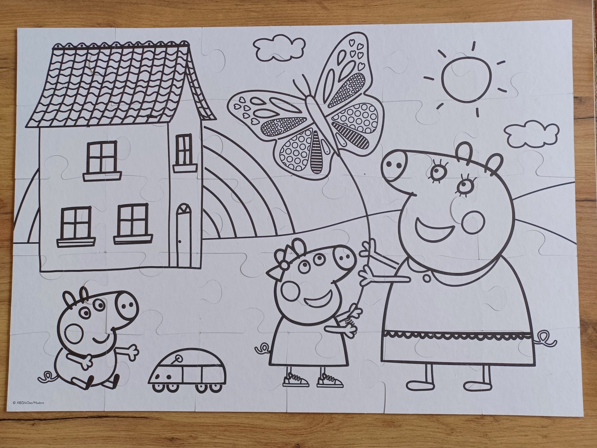 Puzzle 2w1 + kolorowanka Peppa Pig