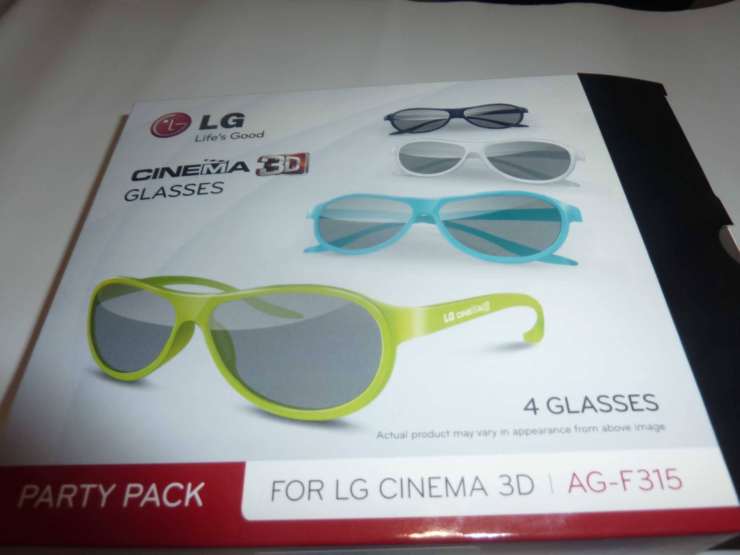 Okulary Cinema 3D  LG   4 szt nowe