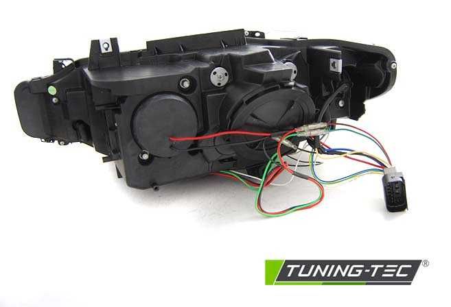 Lampy przednie przód BMW F30 11-15 H7 LED BAR RINGI 3D DRL Black NOWE