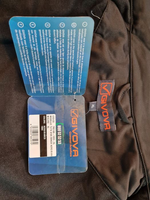 GIVOVA dres sportowy męski komplet czarny/biały rozm. XL