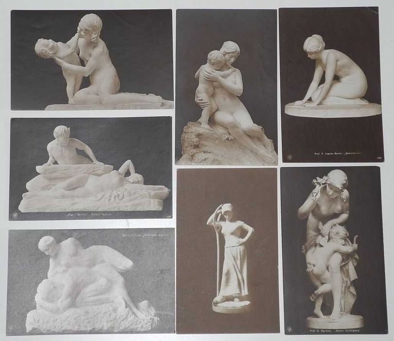 MUZEUM - zestaw 29 starych pocztówek z eksponatami