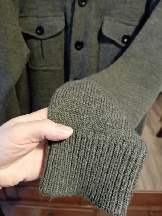 piękny męski sweter f&f rozmiar l kolor khaki z wełną ciepły jak nowy