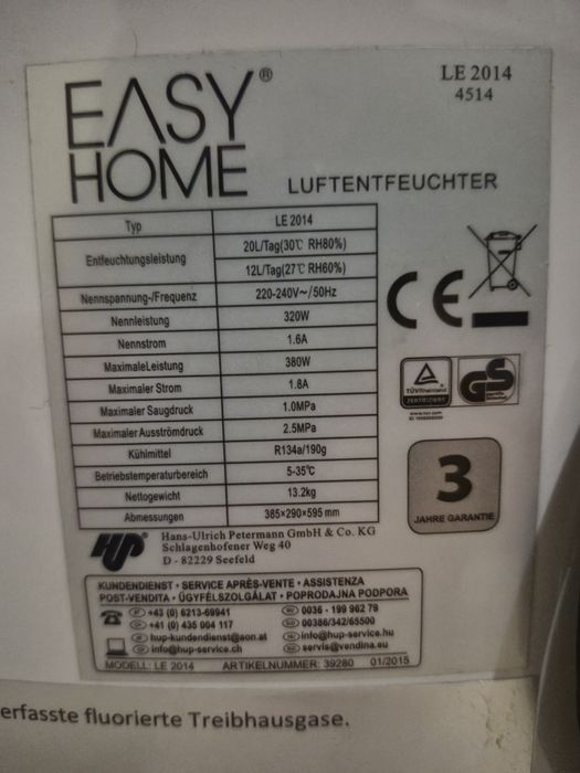 Osuszacz powietrza easy home