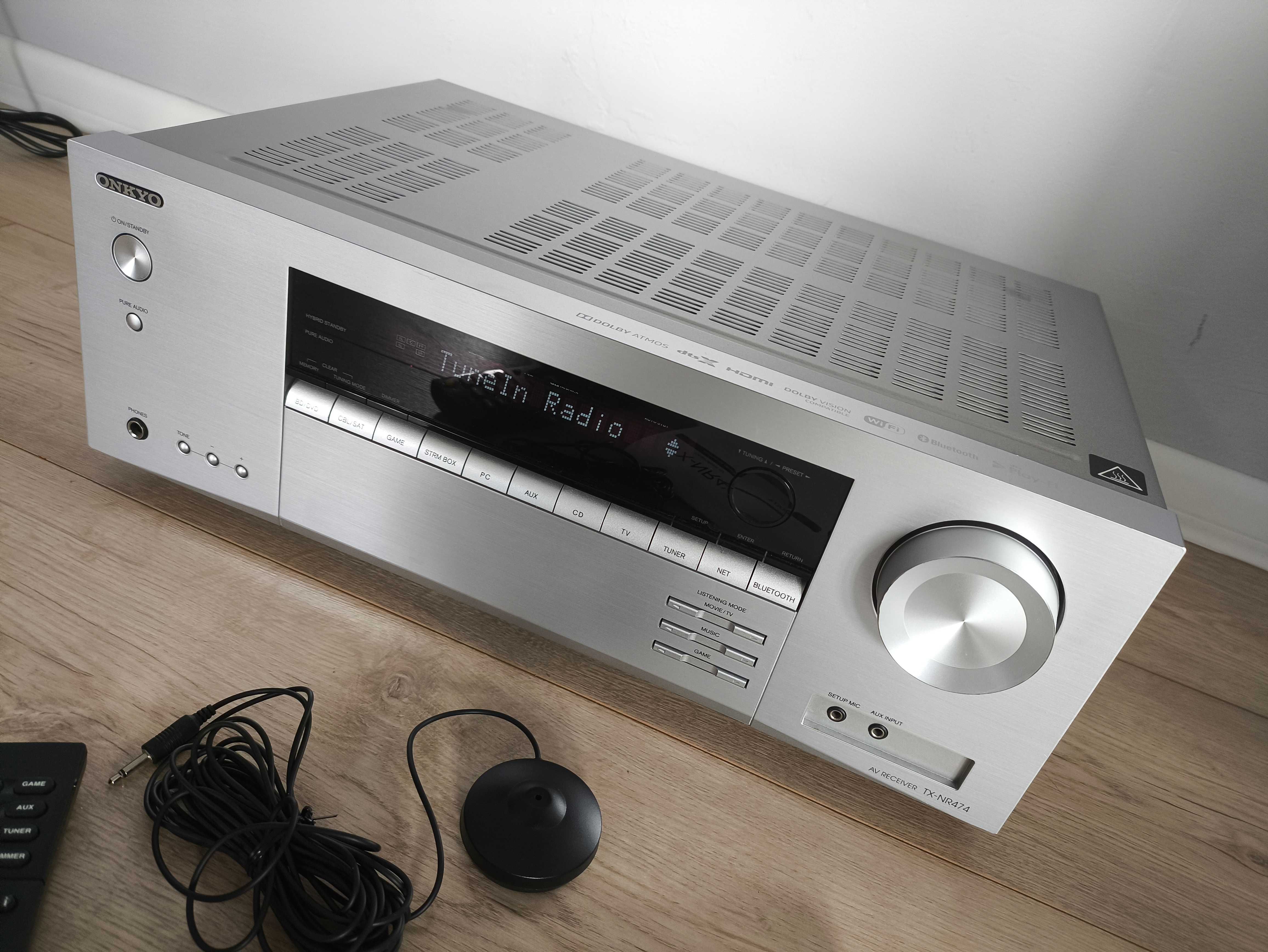 ONKYO 4K Sieciowy amplituner TX-NR474 WiFi AirPlay GOOGLE Spotify $$$