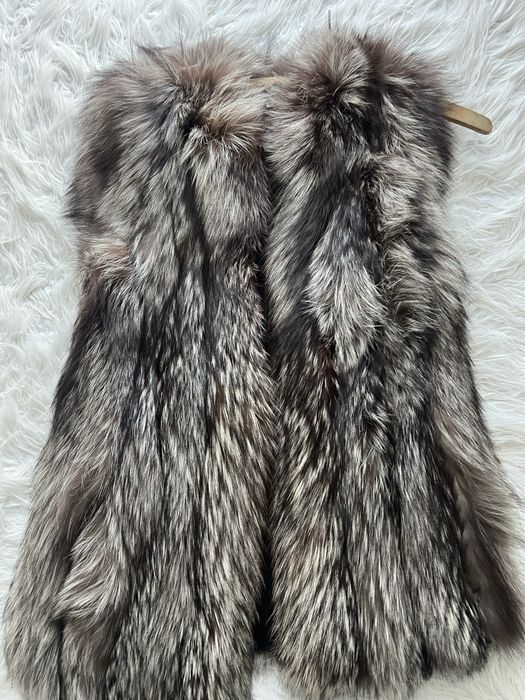 elegancka kamizelka z futra lisa