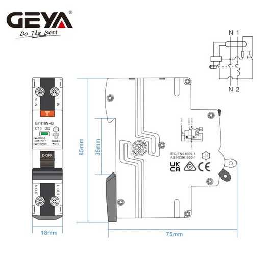 Disjuntor atual residual RCBO 1P+N 16A 30mA —ENVIO GRÁTIS—PROMOÇÃO —