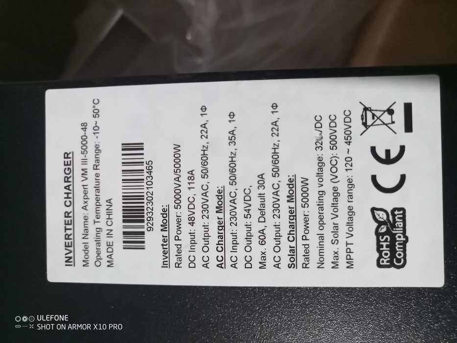 Inversor Hibrido 5KW 48v Mppt