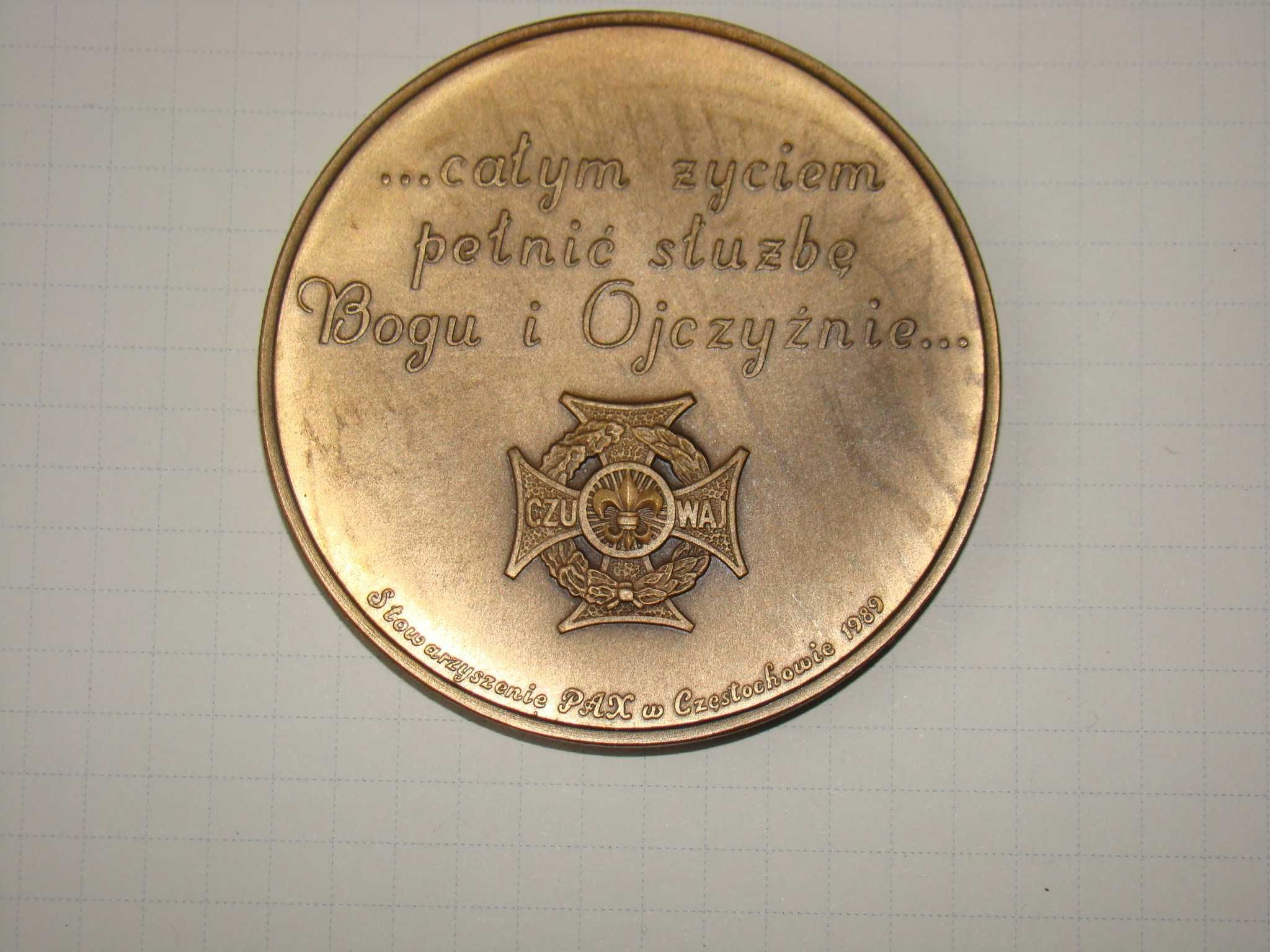 Medal dwustronny - harcerski; twórca hymnu harcerskiego, średnica 6cm